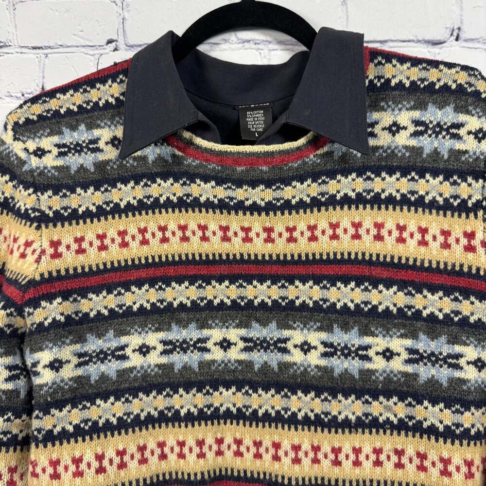 Tangents Layered Crewneck Sweater Size Large - Picture 2 of 5